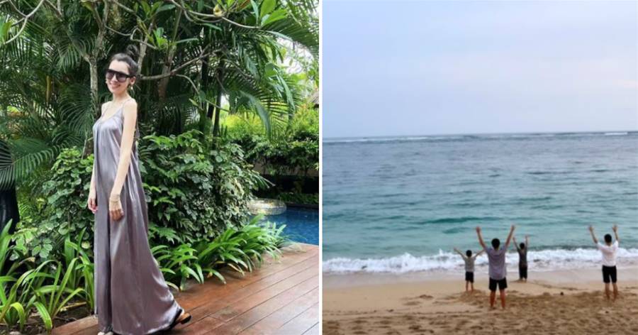 林志穎全家飛巴厘島度假，Kimi幫媽媽拍照，39歲陳若儀又瘦又美