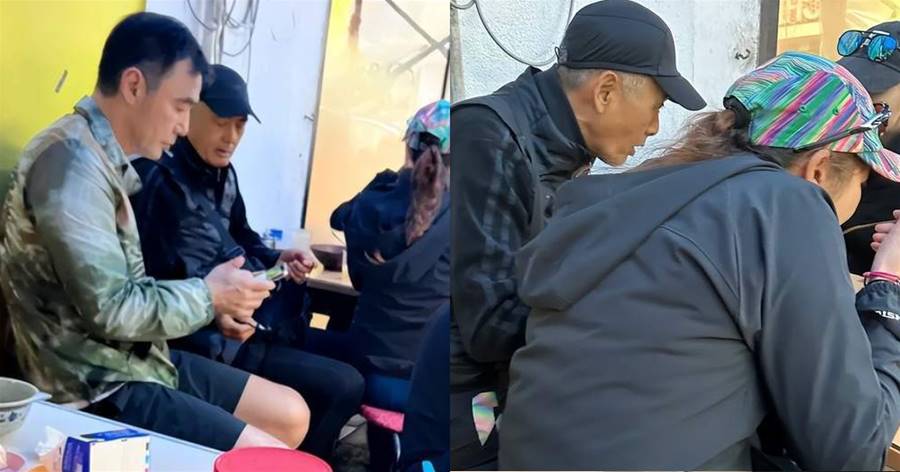 周潤發和鐘鎮濤一起吃路邊攤，人均消費才38元，AA平攤付款惹爭議